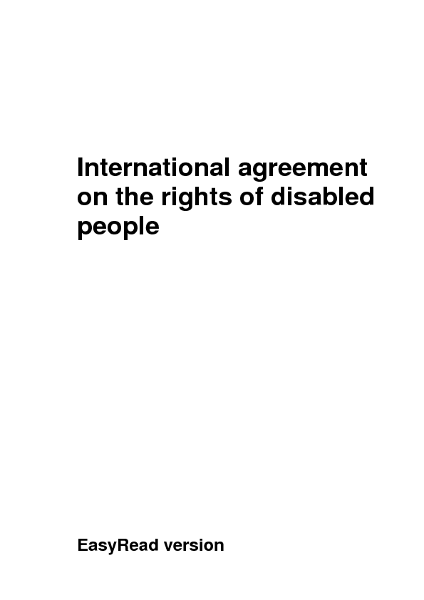 International agreement on the rights of disabled people [Easy read ...